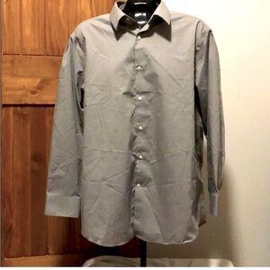 Grey Perry Ellis Portfolio Dress Shirt Neck 17.5